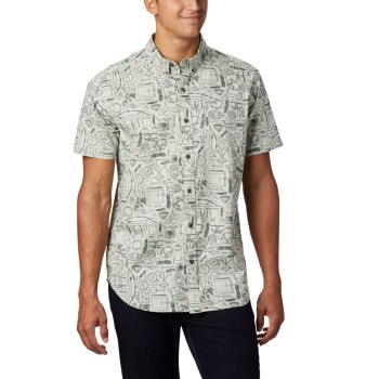 Columbia Muške Košulje - Rapid Rivers Printed Short Sleeve Zelene | HUQI-54691